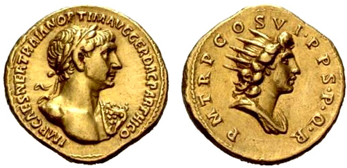 Roman coin - Trajanus - Gold Aureus